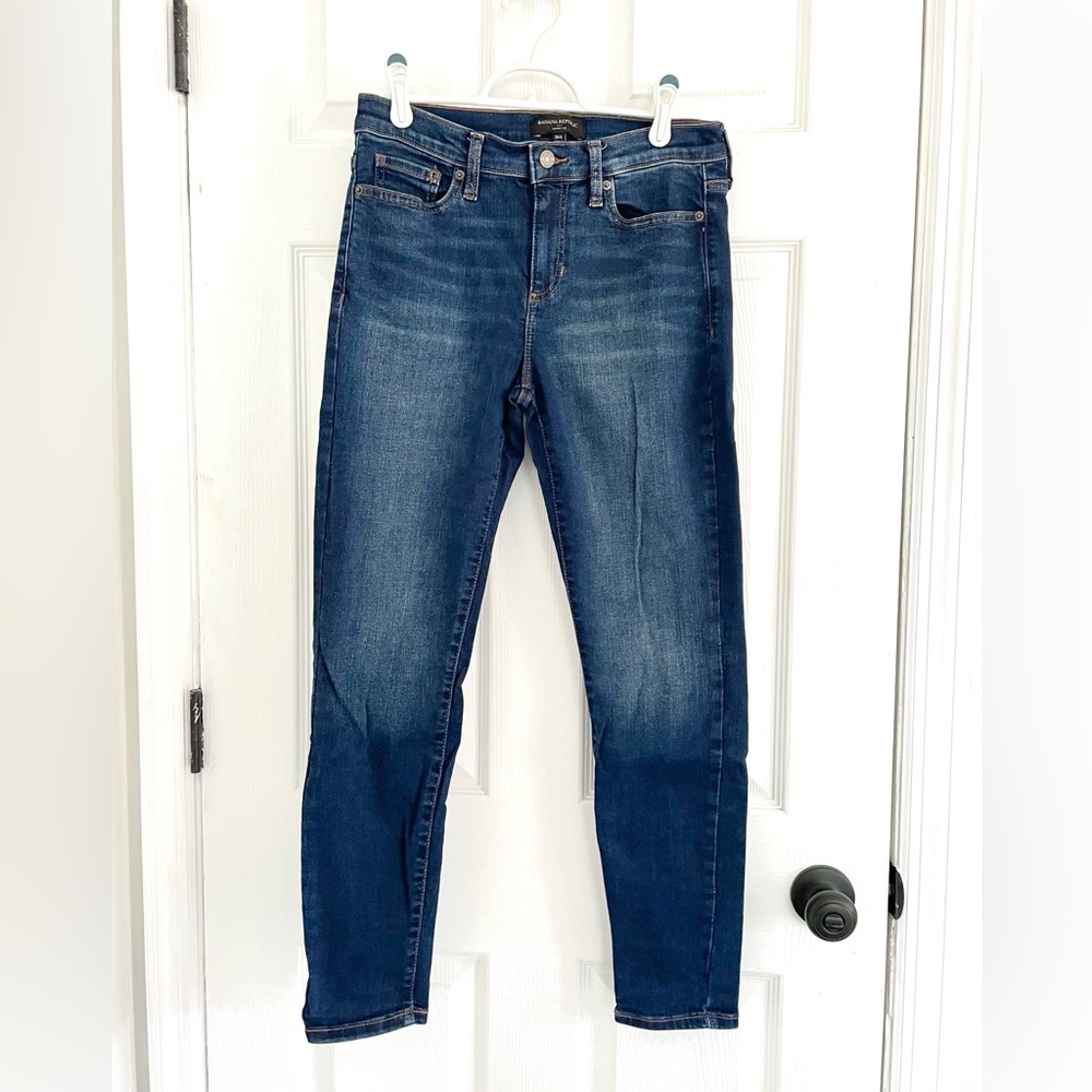 Banana Republic High Rise Dark Wash Skinny Jeans